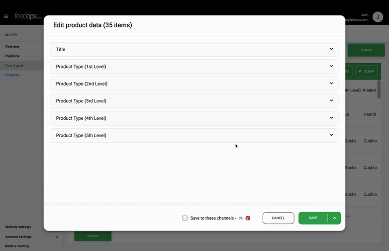 Manually Adding Product Types to Your Feed